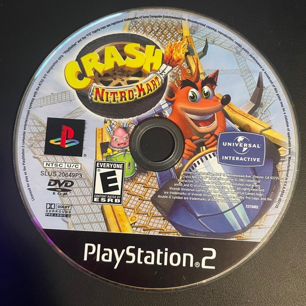 Crash Nitro Kart Sony PlayStation 2 PS2 Game Disc Only Racing 2003